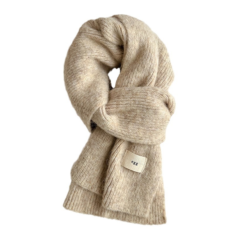 Korean egg scarf female mohair autumn and winter warm cold-proof scarf knitted soft glutinous student couple shawl ins