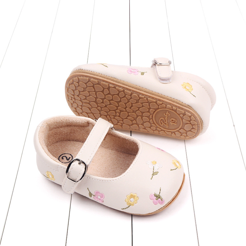Spring and Autumn 0-1 Year Old Baby Soft Sole Toddler Shoes Princess Shoes Embroidered Baby Shoes Breathable Baby Shoes BHM3039