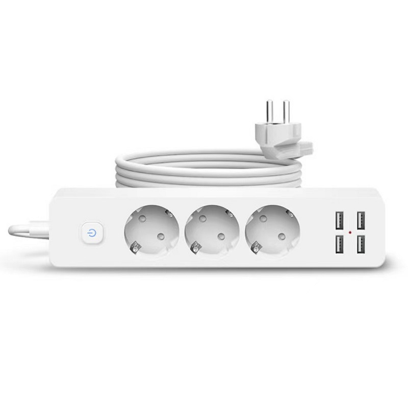 4usb European standard hole plug-in with wire German plug-in usb3AC port plug-in board European standard round USB mobile phone charger