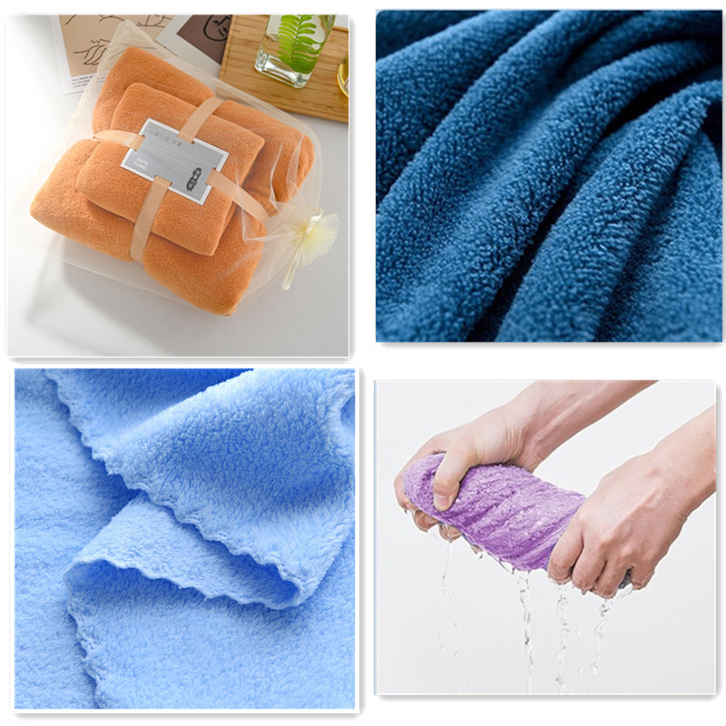 Coral velvet towel bath towel suit adult household absorbent quick-drying beach gift towel set LOGO wholesale