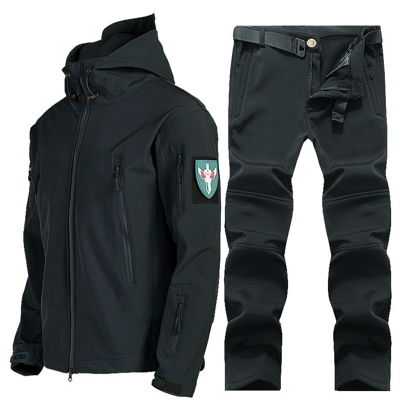 Charge suit plus velvet padded charge suit two-piece waterproof breathable warm