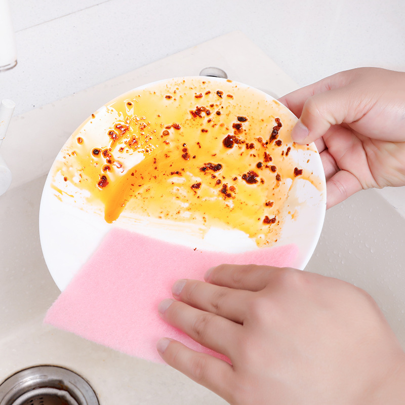 Colorful scouring pad household dish cloth kitchen sponge cleaning rag brush pot artifact color sponge