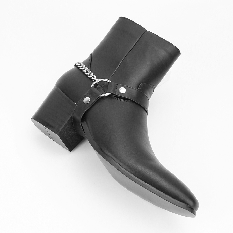 Men's Boots Men's Fashion Boots High Heel Chain Fashion Temperament_voghion.com