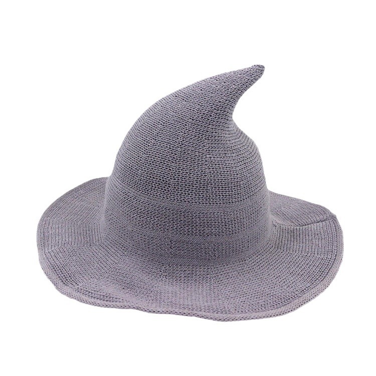 Korean style women's Wizard pointed-top wide brim breathable cotton wizard top hat spring and summer women's fisherman sun-proof funny basin hat female
