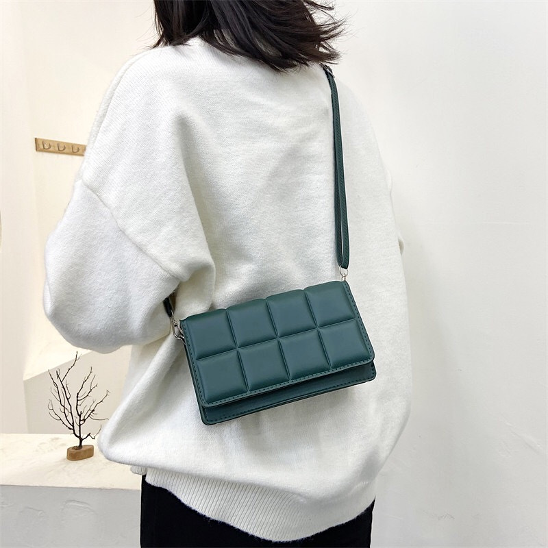 洋氣高手感大方格女包2022網紅流行包包新款小方包手提斜挎單肩包