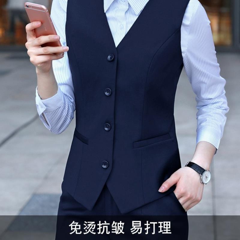 2024 Korean style women's vest spring and autumn short professional suit vest small vest slim slimming workwear jacket waistcoat