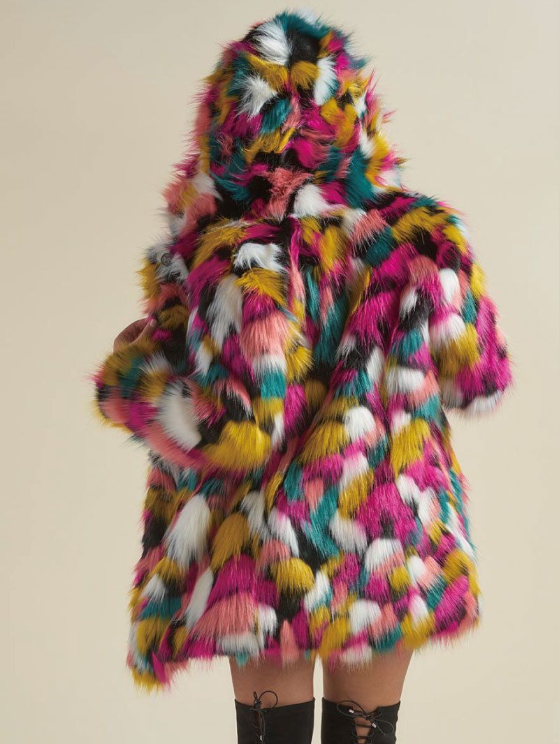 New European and American Amazon Foreign Trade Imitation Fur Jacket Women's Long Hooded Fur One-piece Fur Coat