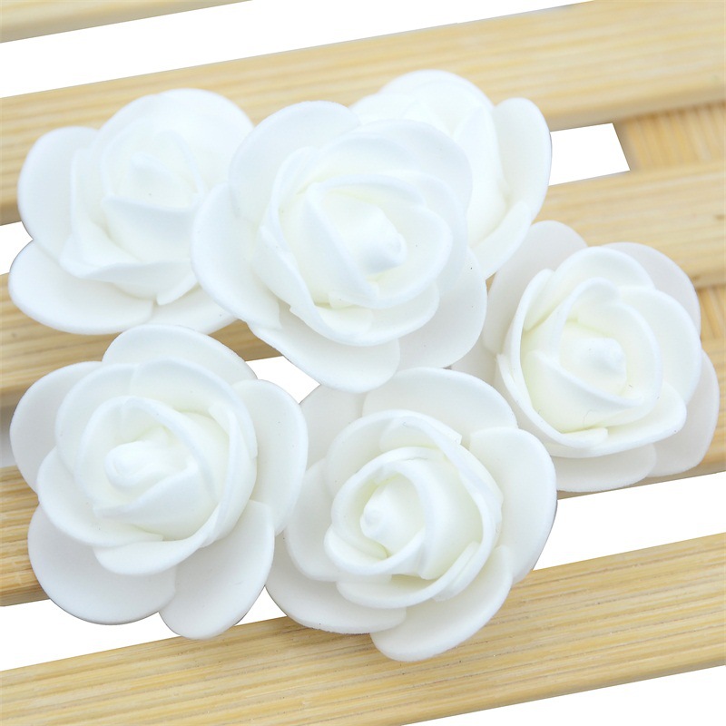 Factory Direct simulation 3.5cm foam flower diy bear accessories rose wedding fake flower for wholesale