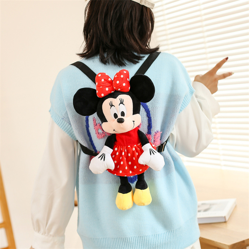 Mickey Minnie Mickey Mouse Plush Toy Backpack Doll Female Children Gift Backpack Fashion Cute Backpack