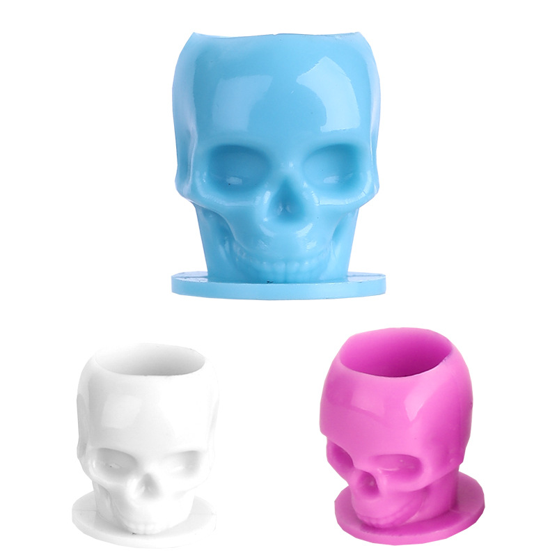 Yilong tattoo equipment cross-border new skull tattoo color cup 200/bag with base pattern