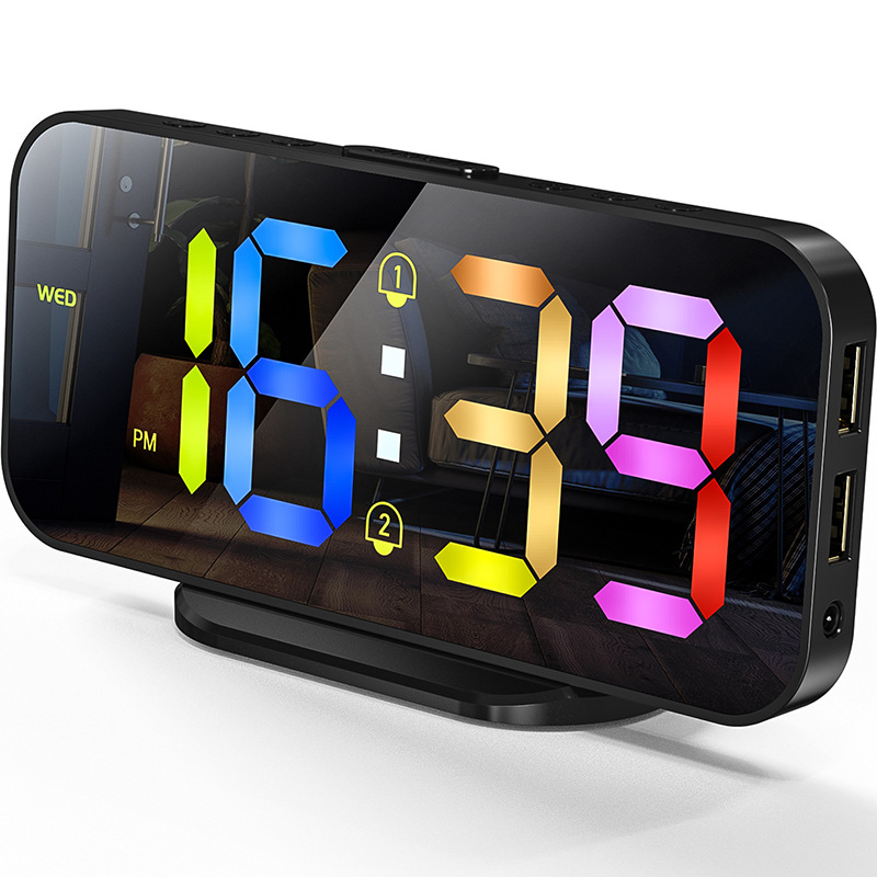 LED electronic alarm clock living room desk clock 2023 new creative clock desktop desk clock decoration electronic clock