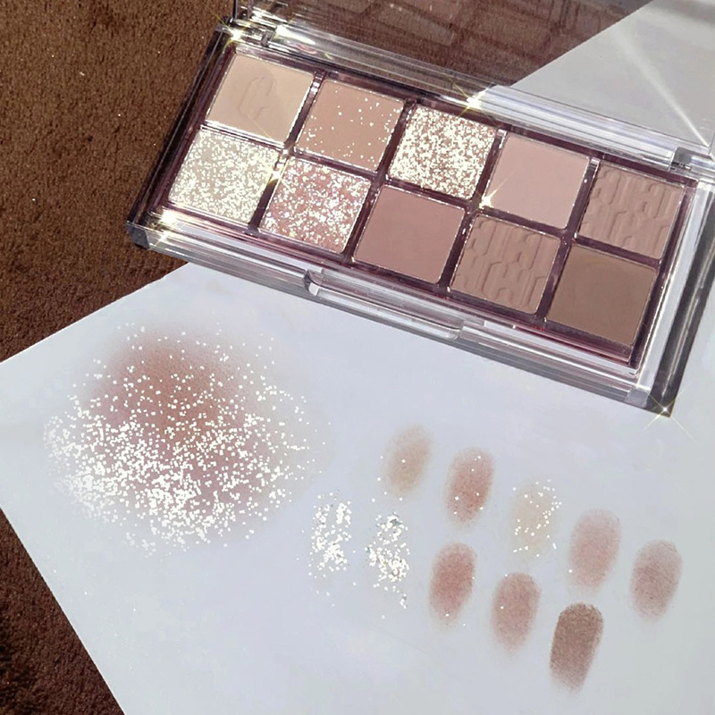 DIKALU Eye Shadow Plate Ten Color Lace 11 Milk Tea Earth Brown 2021 New 12 Matte 13 Purple