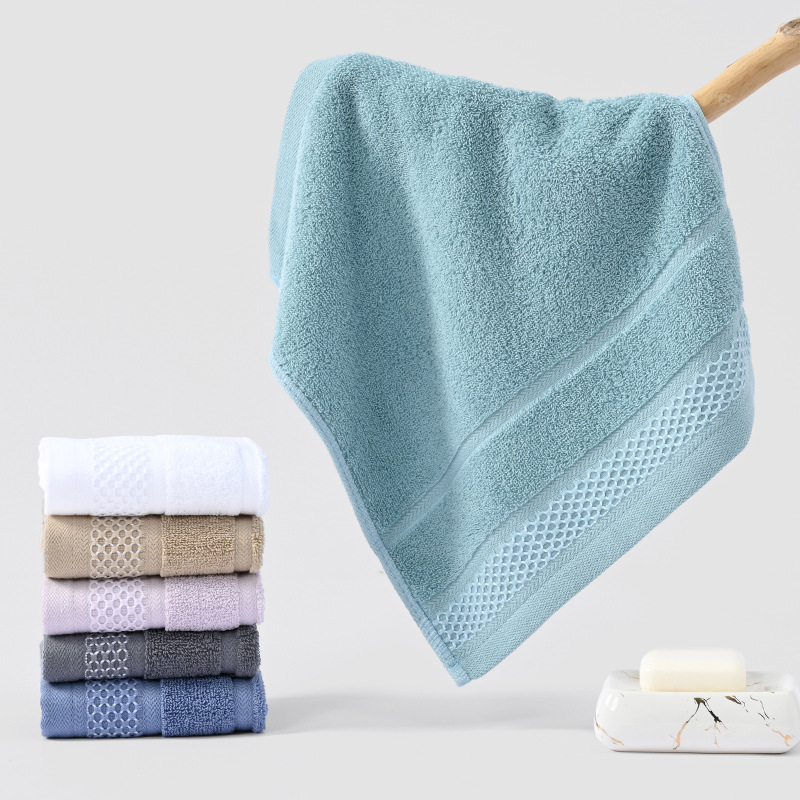 Bath towel cotton soft absorbent household bath adult face towel pure cotton plain thick square towel hand towel wholesale