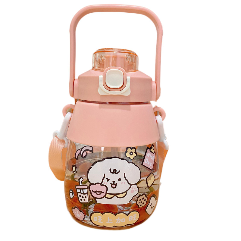 Large Capacity plastic water Cup Net red high-looking double drink Big Belly Cup creative gift children student portable kettle