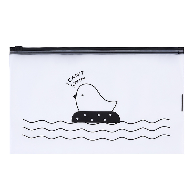 Cartoon zipper bag chicken bag frosted storage bag hair ring jewelry bag pencil case ziplock bag socks Universal Packaging