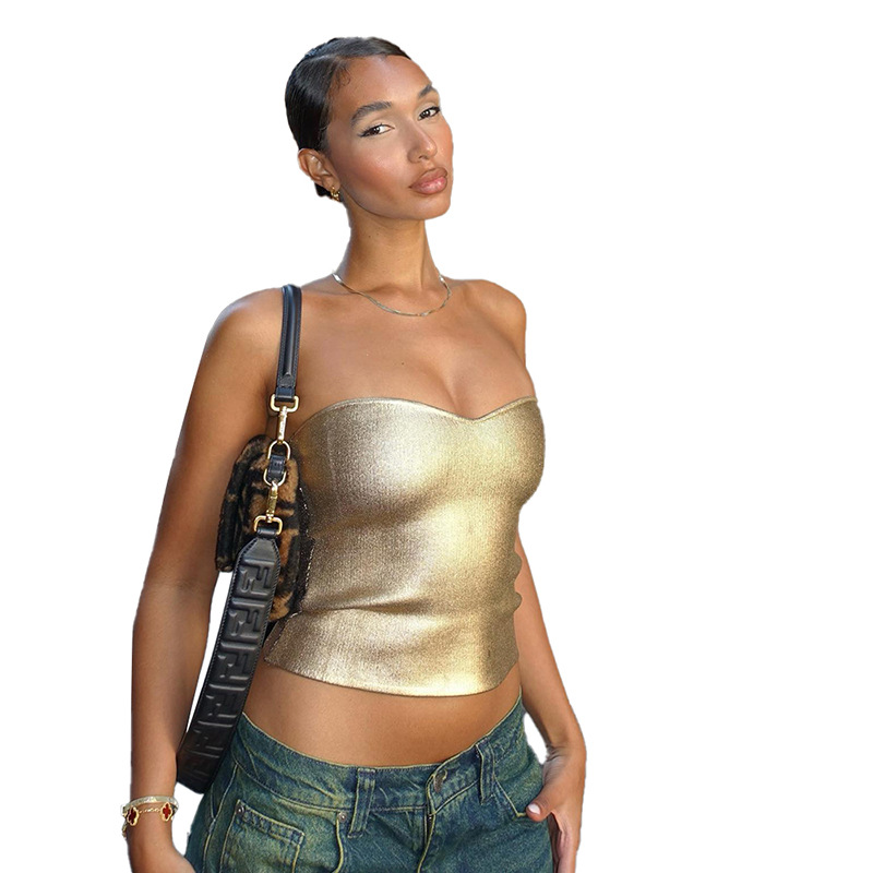 R23TP027 European and American style women's clothing 2024 New INS street fashion underwear tube top tight waist