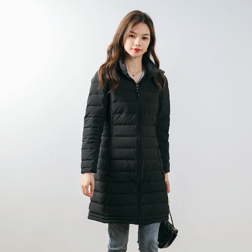 Winter Siyu new style women's 90 velvet solid color women's hooded hooded seamless down jacket mid-length plus size coat