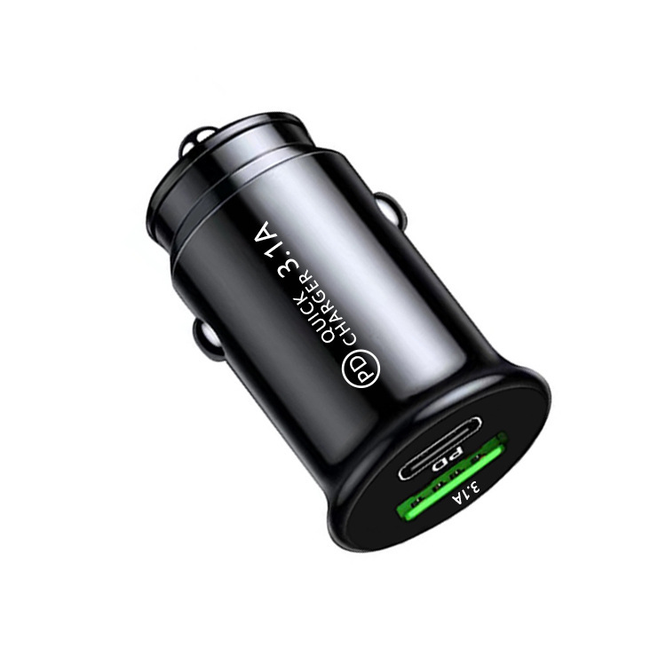Wholesale A + C mini car charger PD fast charge car cigarette lighter 3.1A one to two USB portable adapter