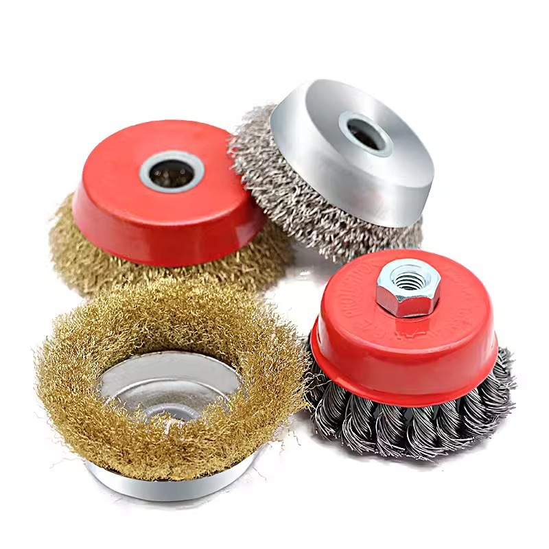 Bowl type wire wheel 100 angle grinder wire brush woodworking polishing wheel metal derusting grinding ball stainless steel wire wheel