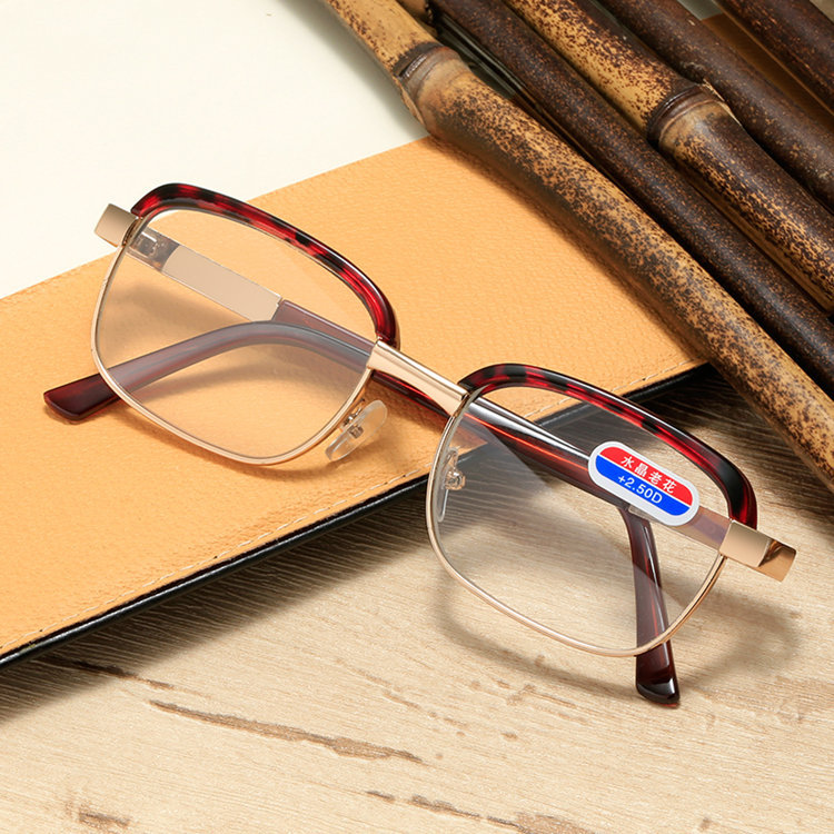 New glass vintage eyebrow reading glasses for the elderly reading glasses large frame fashion comfortable metal crystal reading glasses