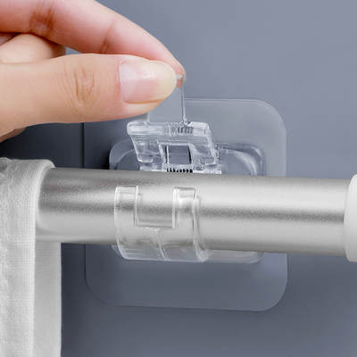 Curtain Rod Hook door curtain non-perforated towel Rod curtain rod fixing clip hook curtain rod cross-border bracket