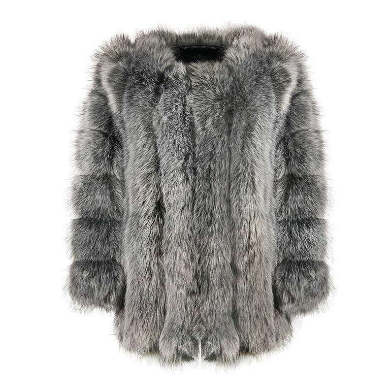 European and American imitation fur coat women's new autumn and winter fox fur mid-length artificial fur fur coat