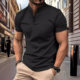Cross-border in stock AliExpress Amazon Men's Short-sleeved Collar Waffled Fabric Casual Short-sleeved Polo Shirt