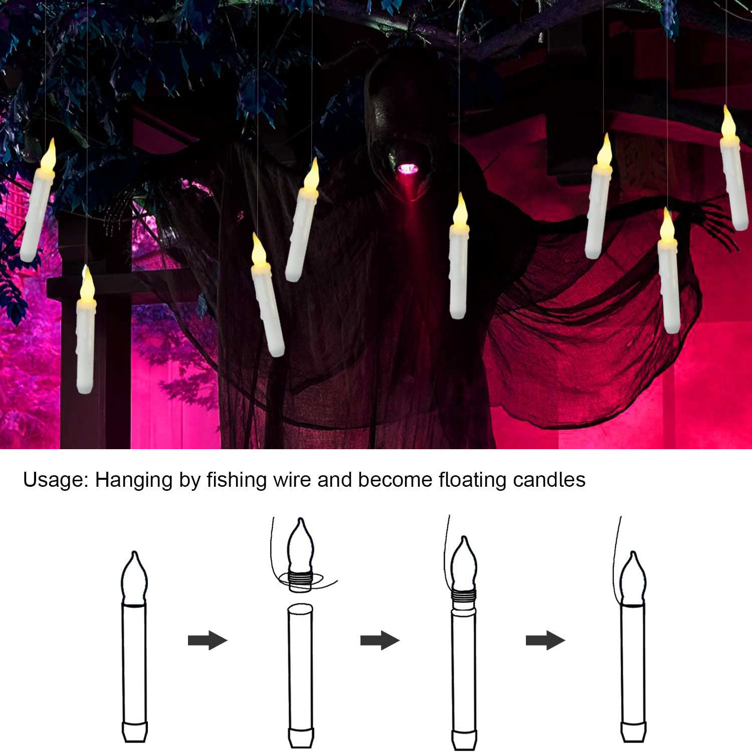hot wand suspension candle light Harry Potter theme party decoration remote control long rod electronic candle light