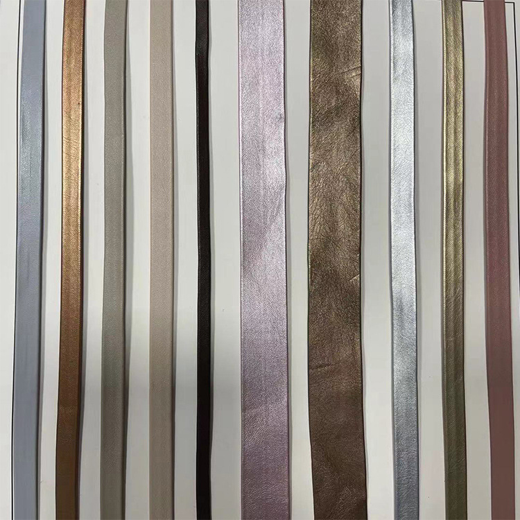 PU leather edging strip leather pressing strip leather rope webbing processing Composite flat leather rope folding edging textile and garment accessories