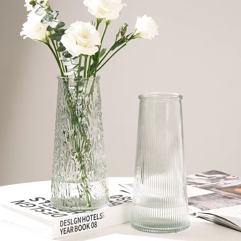 European-style simple creative transparent glass vase high-grade rose flower bottle ins style living room flower arrangement ornaments