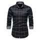 2023 new hot solid color plaid cardigan men's plus size casual loose comfortable shirt Amazon AliExpress