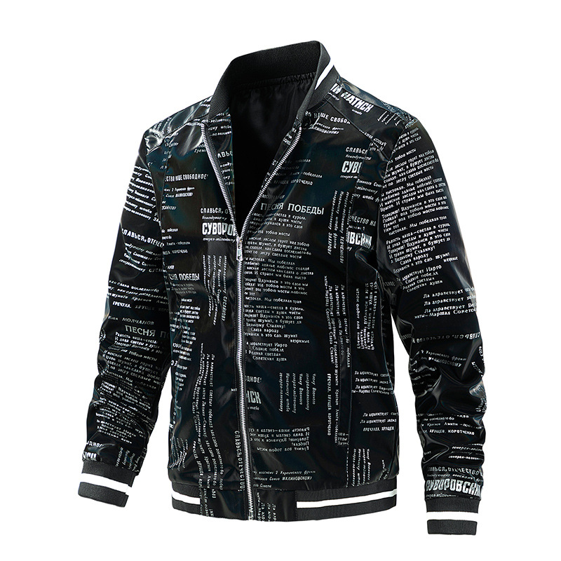 Amazon New Leather Men's Spring and Autumn Korean Trendy Letters Casual Baseball Suit Handsome Jacket Men's Jacket