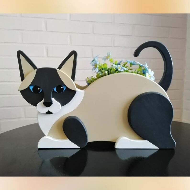 Independent Station Cross-border Animal Flower Pot Garden Art Craft Decorations Cat Flower Pot Potted Planter Wholesale