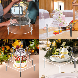 BT093-094 Cross-border Transparent Acrylic Paper Cup Cake Stand Hand-held Display Stand Wedding Birthday Storage Table