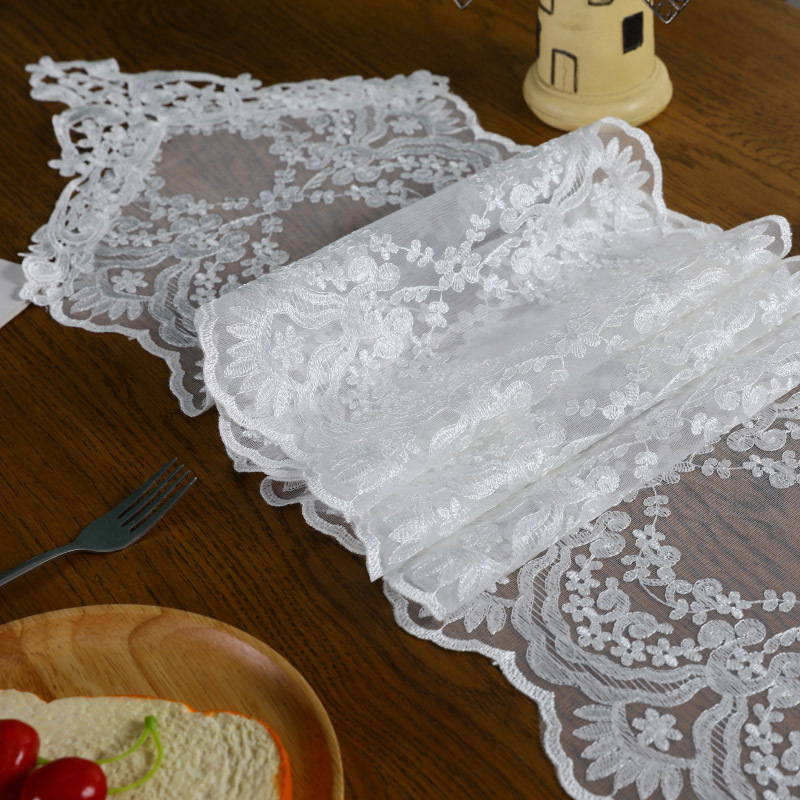 Nordic Wedding Table Runner Black Lace Coffee Table Dining Table Decoration Tea Art Chinese Zen Tea Flag Light Luxury Tablecloth Wholesale
