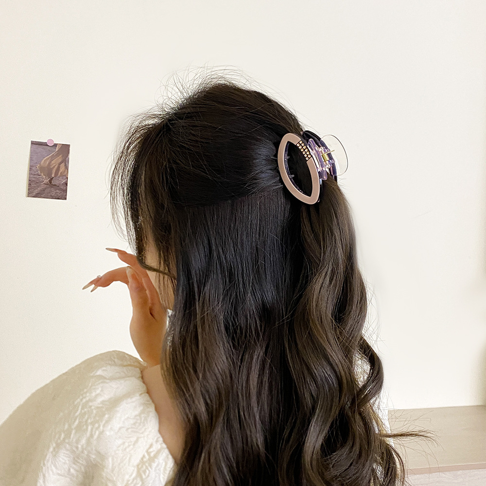 Diamant Ovale clip Net rood half stropdas haar opgestoken haarspeld kinderen Bad clip schattige haarspeld Koreaanse stijl haaraccessoires Hoog gevoel_voghion.com
