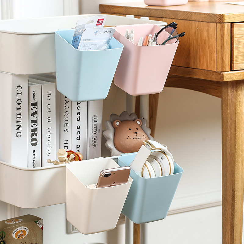 Japanese-style Trolley Small Hanging Bucket Back-hanging Plastic Storage Basket Sundries Arrangement Hanging Cage Kitchen Storage Rack Hanging Basket