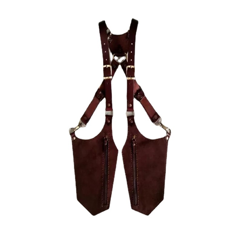 Cross Border wish Vintage Leather Strap Underarm Satchel Men's Outdoor Mobile Phone Bag Adjustable Zipper Small Bag Wallet