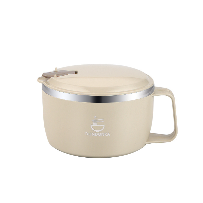 304 stainless steel instant noodle bowl with lid insulation sealed portable student fast food Cup dormitory office worker Japanese lunch box