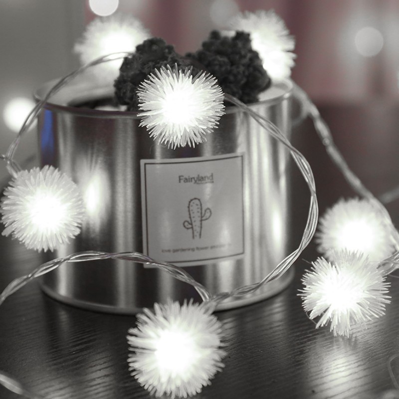 LED light string wool ball dandelion light string holiday wedding outdoor closet decoration Starry Sky factory wholesale