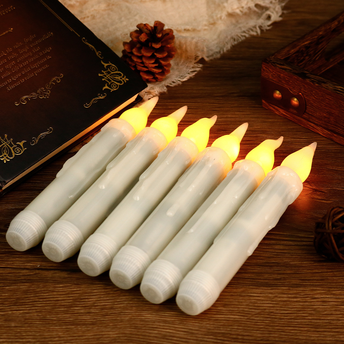 Remote control LED electronic candle lamp romantic layout tears candle light dinner layout room wedding birthday