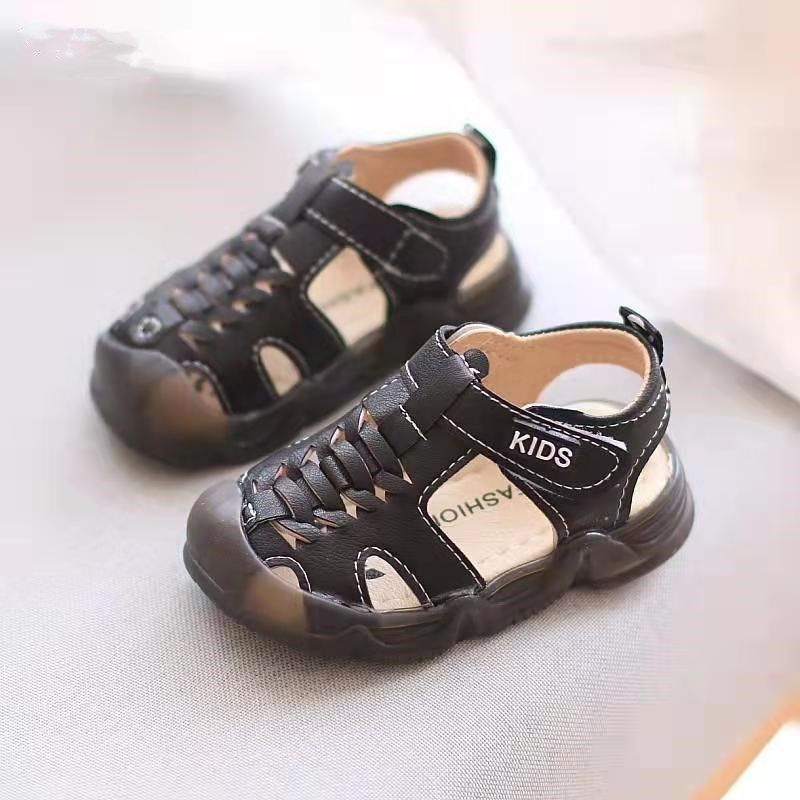 Baby toddler shoes soft bottom new summer baby shoes children's non-slip soft bottom anti-kick closed toe sandals Boys 0-3 years old