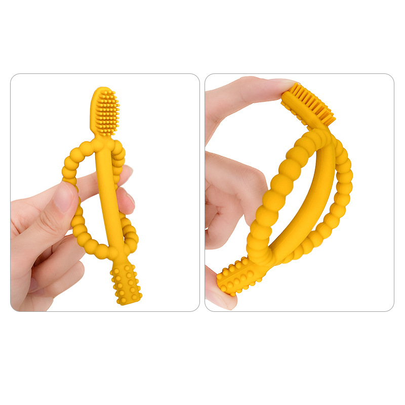 A generation of food grade baby grinding stick baby silicone gum custom can be boiled baby chewing toy