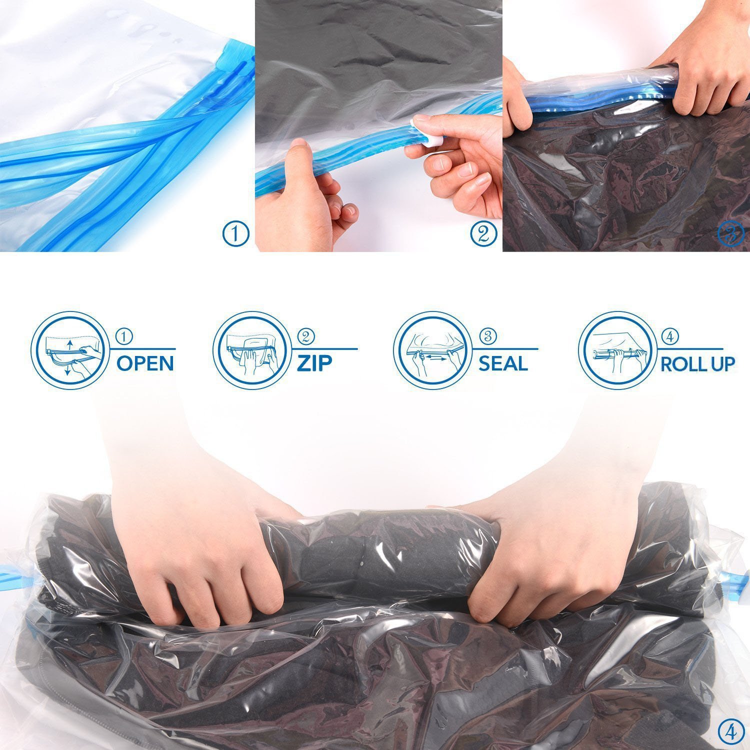 Hand roll bag clothing storage vacuum bag clothing storage bag travel storage bag vacuum compression bag without pumping