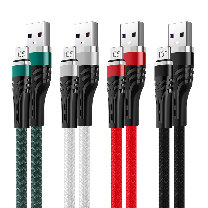 Factory wholesale fast charging braided mobile phone charging cable for Android v8 Huawei type-c Apple USB data cable