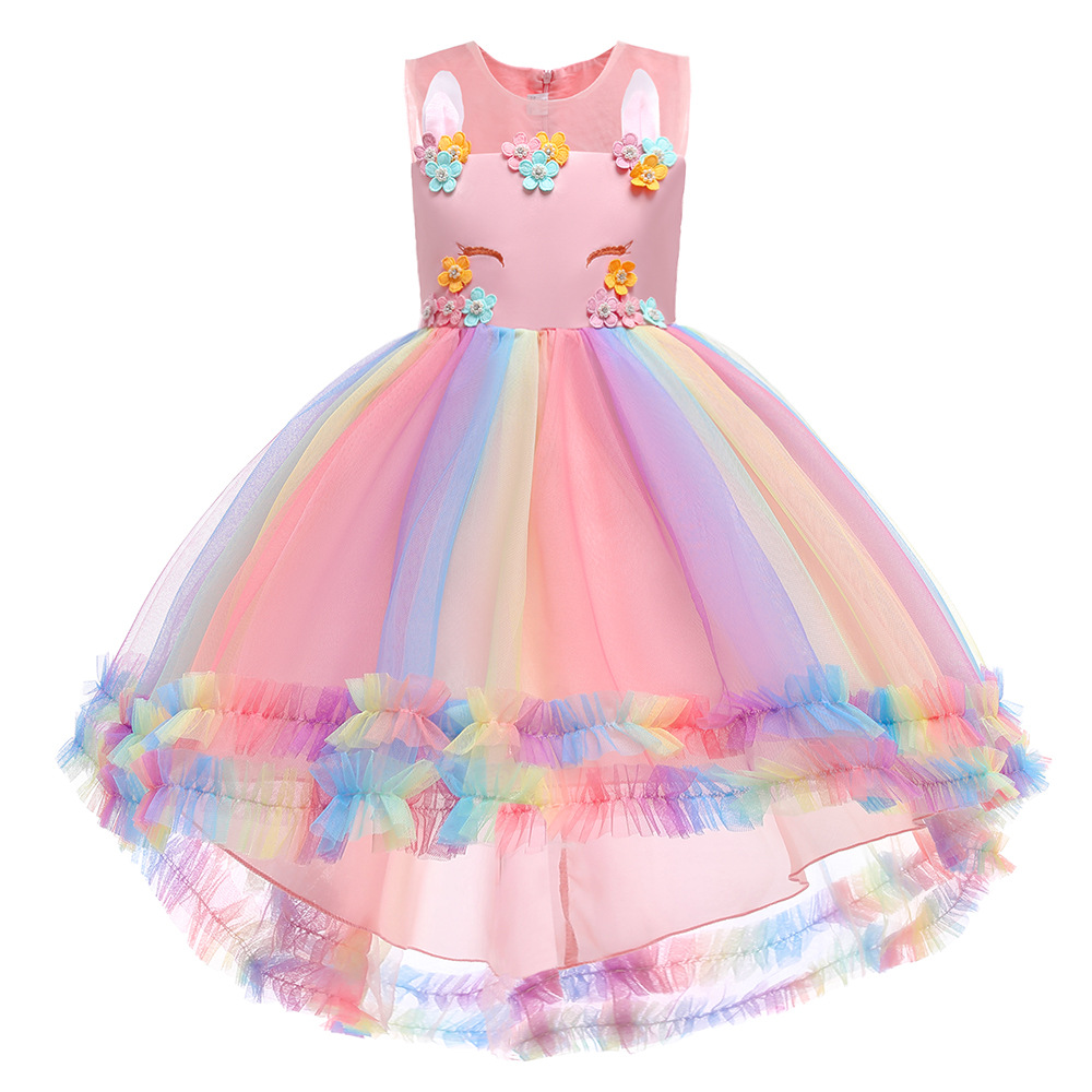 Foreign Trade Amazon New Unicorn Children's Dress Girl Princess Dress Children's Dress Princess Dress