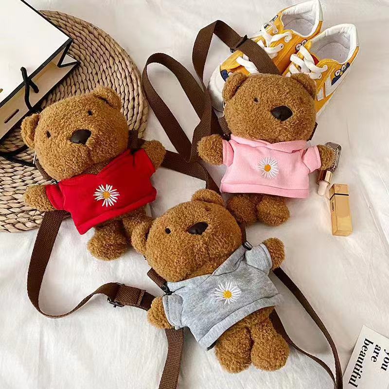 Cartoon cute mini bear bag Korean style personalized children's shoulder messenger bag Cartoon Doll Doll bag
