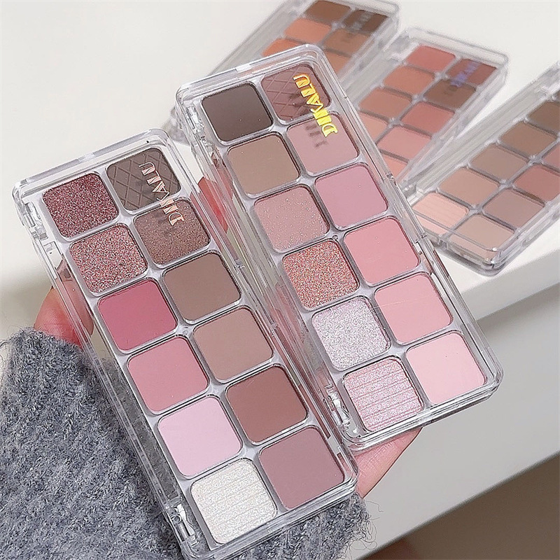 DIKALU 12-color eye shadow plate swollen eye bubble spring and summer cement plate matte pearl natural brightening Anzhen same style