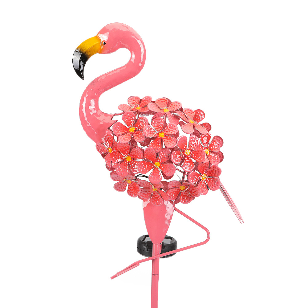 Cross-border solar flamingo lawn lamp ground plug lamp landscape lamp decoration outdoor Villa Garden Garden lamp