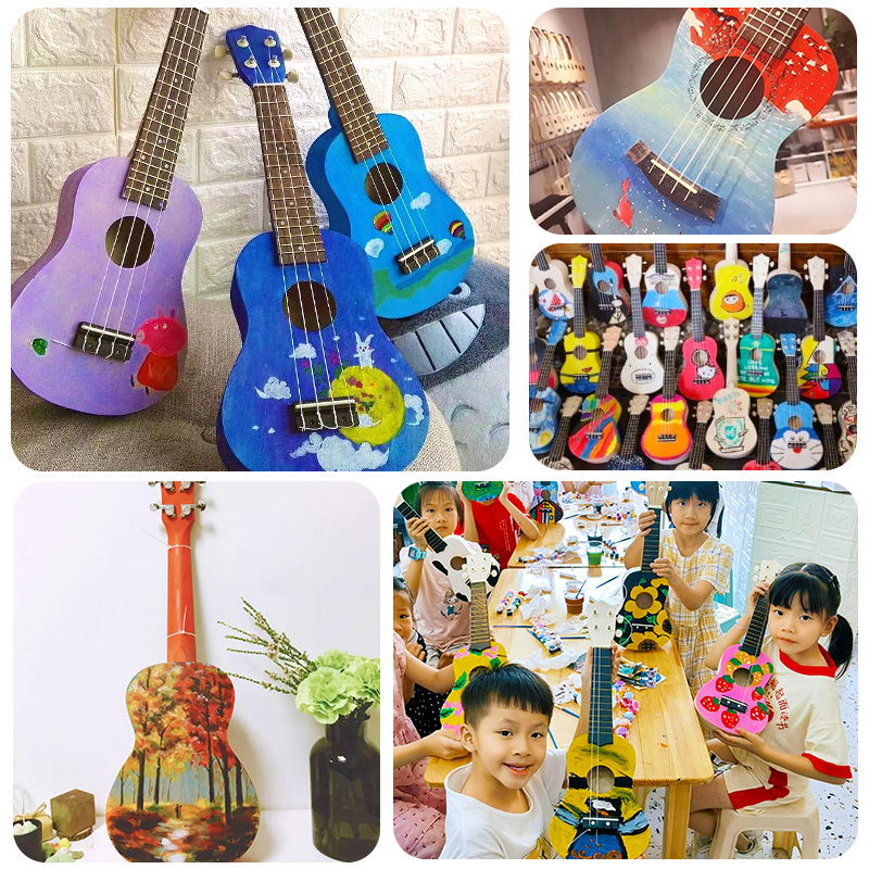 21 inch ukulele ukulele small guitar student DIY toys musical instrument material bag